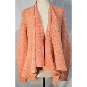 Anthropologie Moth Cardigan Sweater Waterfall Knit Boho Orange Classic